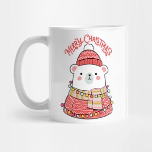 Merry Christmas cute polar bear illustration Mug